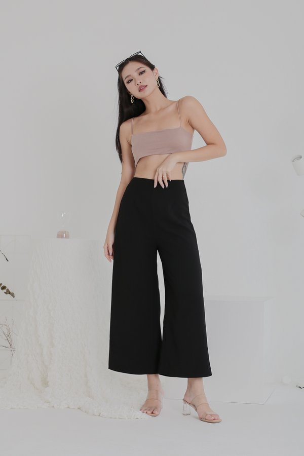 *TPZ* MINIMALIST SOFT TEXTURED PANTS IN BLACK