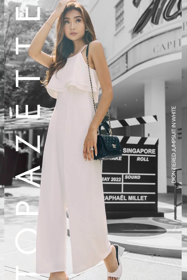 *TPZ* DION TIERED JUMPSUIT IN WHITE