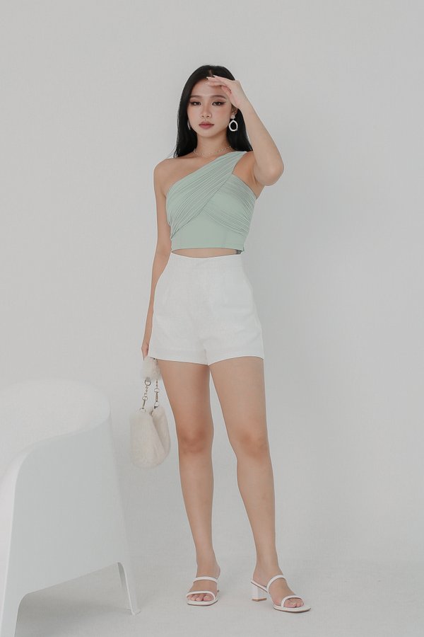 *TPZ* AVIS PLEATED TOGA TOP IN MINT SAGE