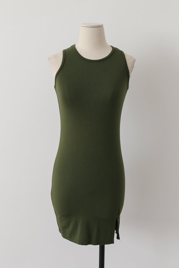 TANKFUL FOR YOU DRESS IN ARMY GREEN 