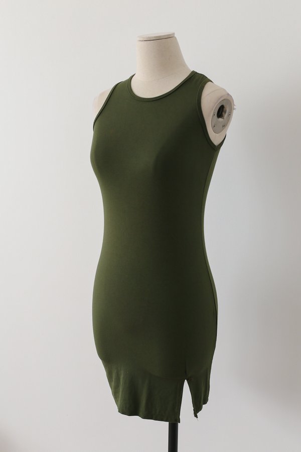 TANKFUL FOR YOU DRESS IN ARMY GREEN 
