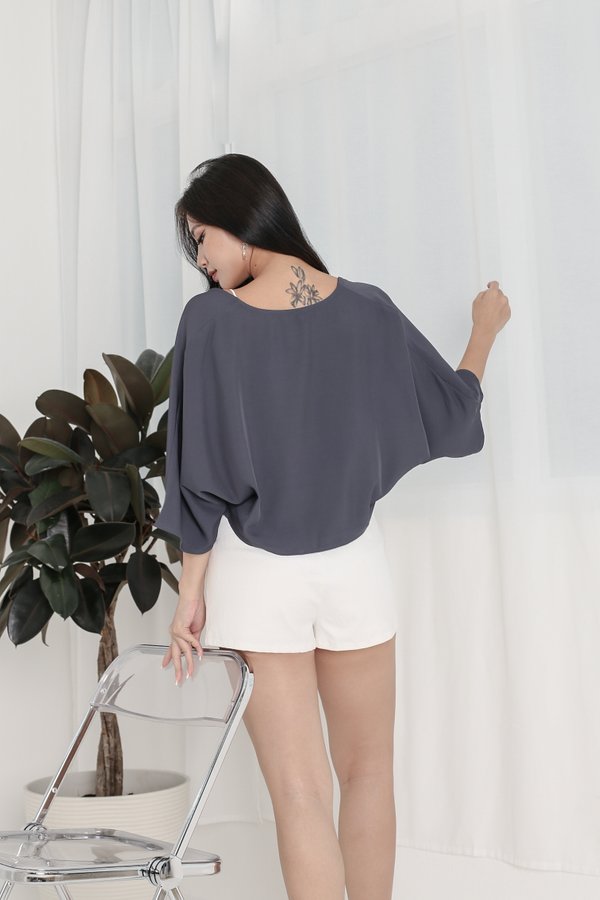 *TPZ* IKIGAI CROPPED KIMONO IN GUNMETAL BLUE (1)