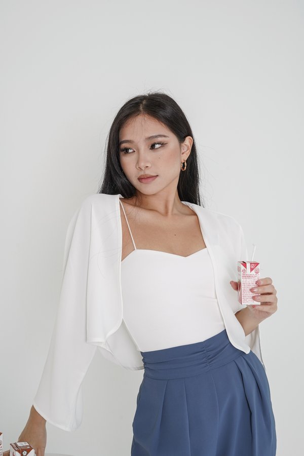 *TPZ* HANA CROPPED KIMONO IN WHITE 