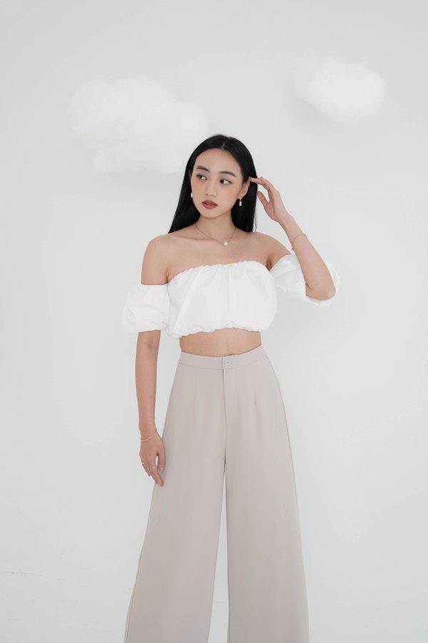 *TPZ* CLOUD PUFF 2 WAYS TOP IN WHITE