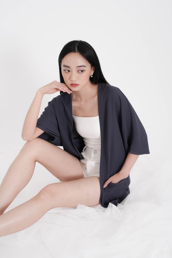 *TPZ* BRING ME ALONG KIMONO V2 IN GUNMETAL BLUE