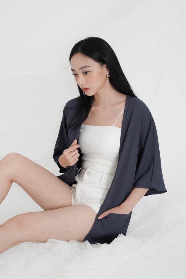 *TPZ* BRING ME ALONG KIMONO V2 IN GUNMETAL BLUE