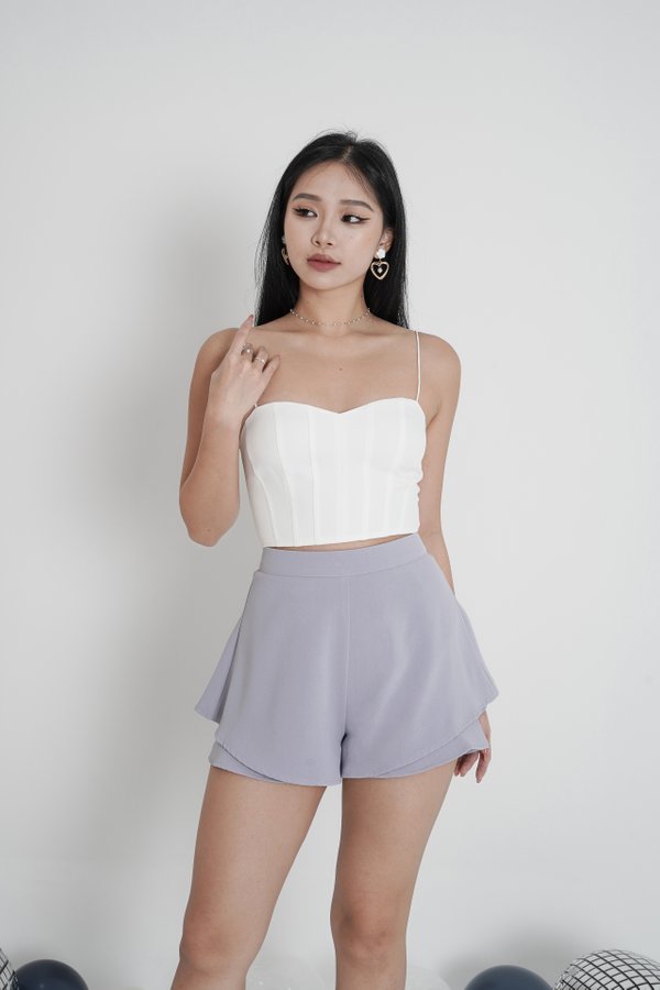 *TPZ* TAYLOR TIERED SHORTS IN LILAC GREY