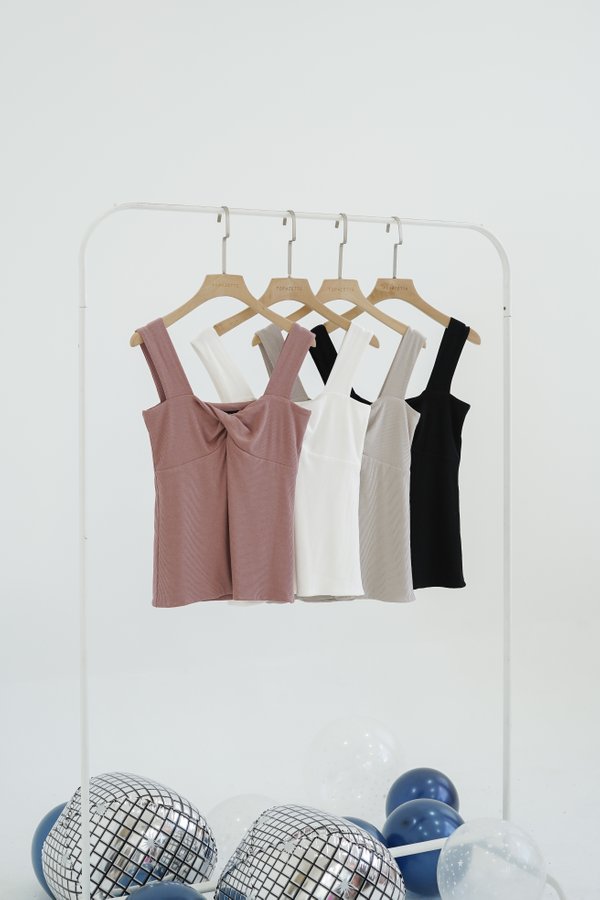 *TPZ* PERFECT TWIST BASIC TOP IN DUSTY ROSE