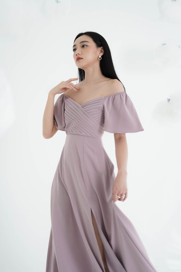 *TPZ* DREAM AVENUE PLEATED MAXI DRESS IN MISTY LAVENDER