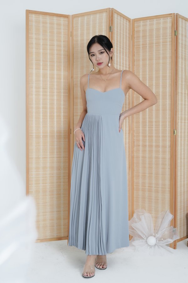 *TPZ* FOREVER MORE PLEATED MAXI DRESS IN SKY BLUE