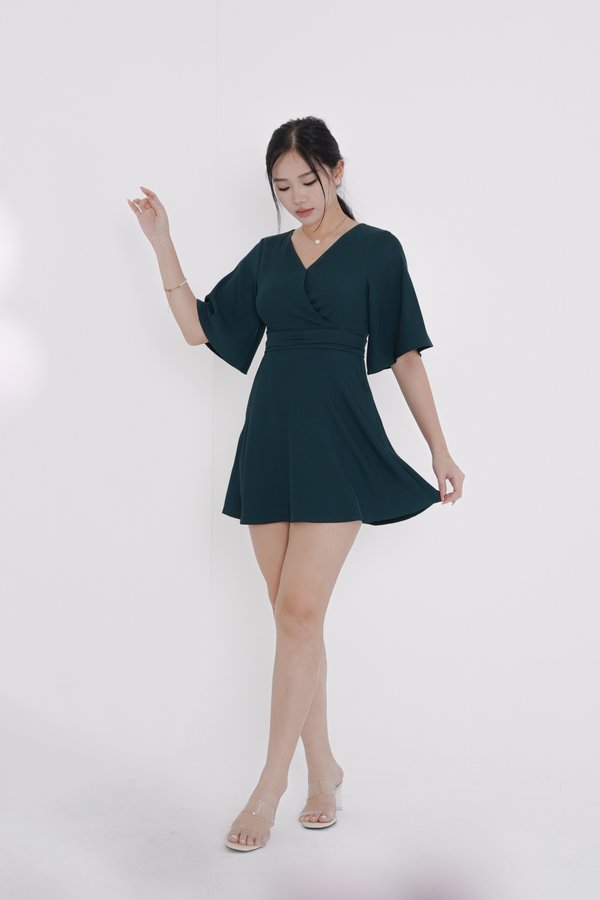 *TPZ* TESSA DRESS ROMPER IN FOREST