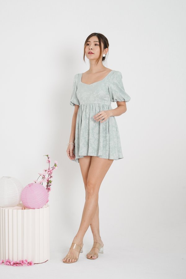*TPZ* VAL BABYDOLL EMBROIDERY DRESS ROMPER IN SAGE