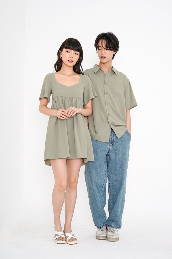 *TPZ* REMY UNISEX SHORT SLEEVES SHIRT IN SAGE