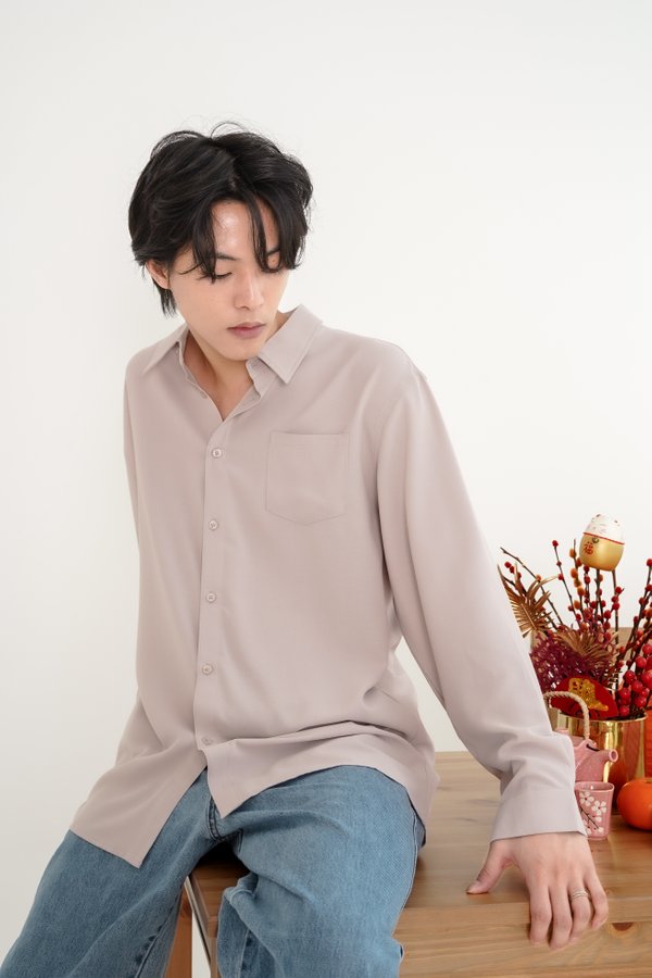 *TPZ* ZANE UNISEX LONG SLEEVES SHIRT IN CLAY