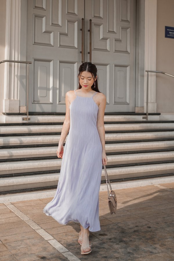 *TPZ* CONSTANCE TEXTURED PLEATS MAXI DRESS IN LILAC