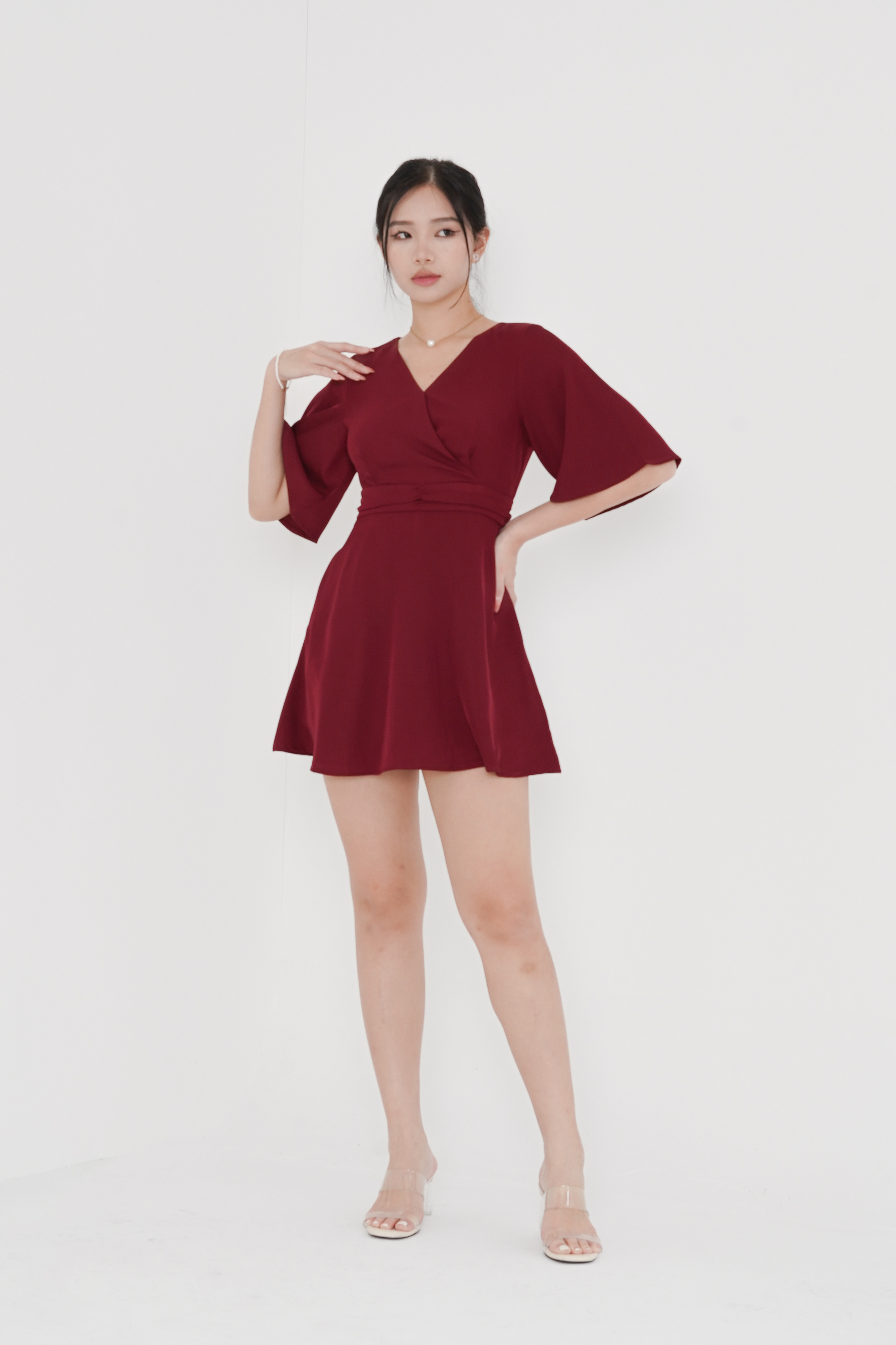 Burgundy clearance skirt romper